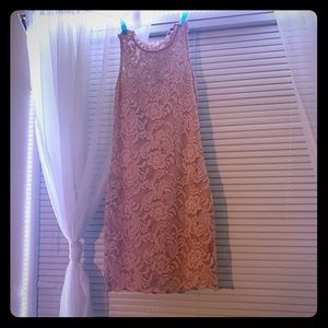 Pink floral mini dress